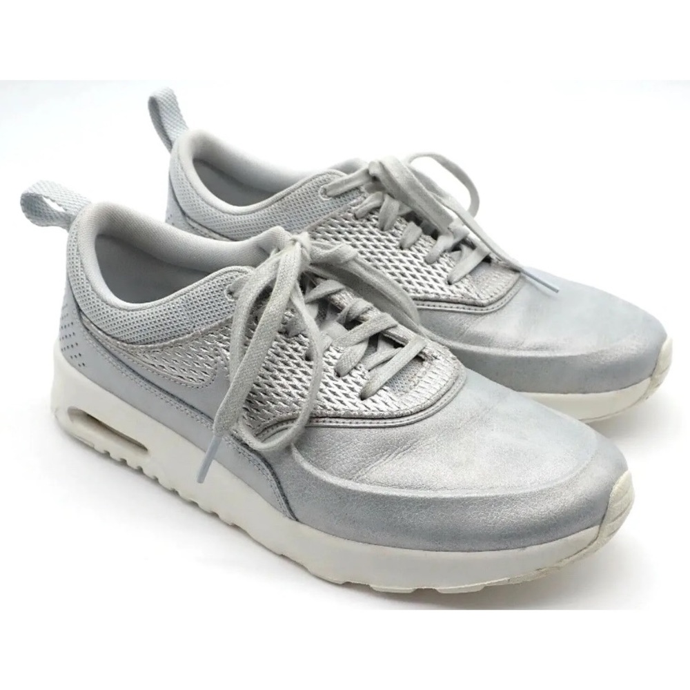 NIKE Air Max Thea Shoes Premium Metallic Silver Platinum Gray 904500-004